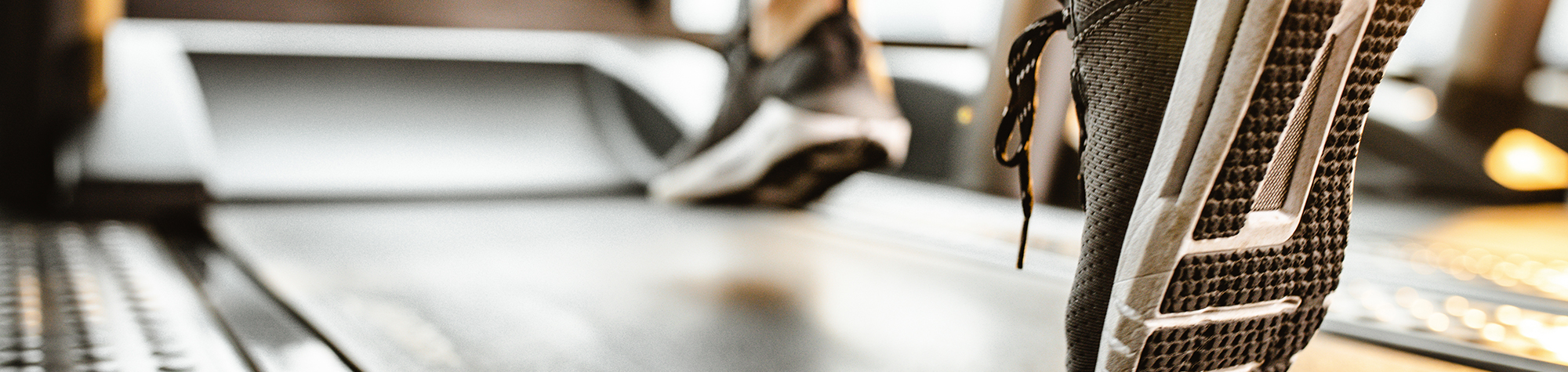 Person running on a treadmill