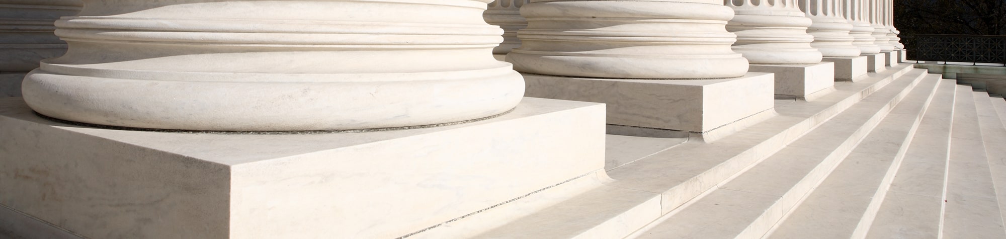 Marble pillars and steps at a government building